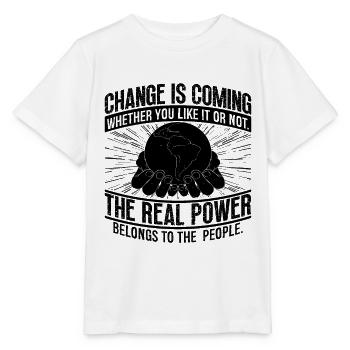 Le changement arrive Activiste du réchauffement climatique - T-shirt bio MINI CREATOR Stanley/Stella Enfant - blanc - Devant - Maike (125cm)