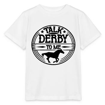 Talk Derby To Me Horseback Riding Horse Racer - T-shirt bio MINI CREATOR Stanley/Stella Enfant - blanc - Devant - Maike (125cm)