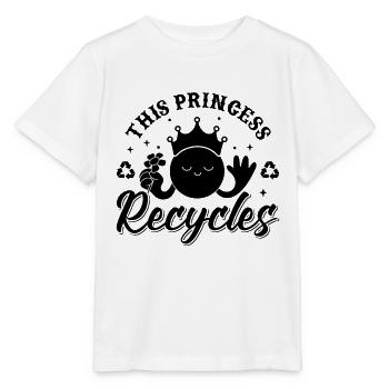 This Princess Recycles Recycling Go Green Recycler - Stanley/Stella Kinder T-Shirt MINI CREATOR  - Weiß - Vorne - Maike (125cm)