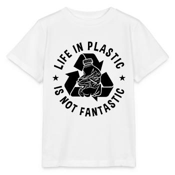 Life In Plastic Is Recycling Recycle Bin Recycler - Stanley/Stella Kinder T-Shirt MINI CREATOR  - Weiß - Vorne - Maike (125cm)