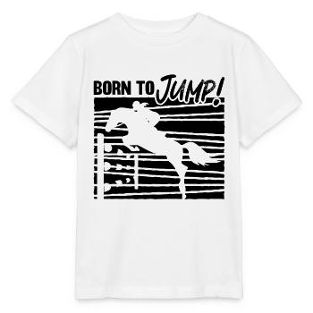 Born To Jump Show Jumping Retro Equine Show Jumper - Stanley/Stella MINI CREATOR Kids’ T-Shirt - white - Front - Maike (125cm)