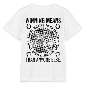 Winning Means You're Cutting Horse Rodeo Horseman - Stanley/Stella Kinder T-Shirt MINI CREATOR  - Weiß - Vorne - Maike (125cm)