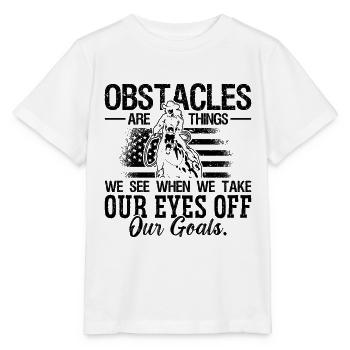 Obstacles Are Things We See Western Horse Horseman - Stanley/Stella MINI CREATOR Kids’ T-Shirt - white - Front - Maike (125cm)
