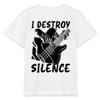 I Destroy Silence Guitarist Bass Line Bass Player - Stanley/Stella MINI CREATOR Kids’ T-Shirt - white - Front - Maike (125cm)
