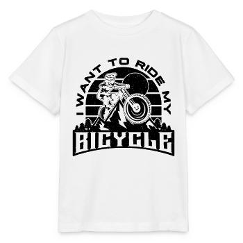 I Want To Ride My Bicycle Mountain Bike Cyclist - Stanley/Stella MINI CREATOR Kids’ T-Shirt - white - Front - Maike (125cm)