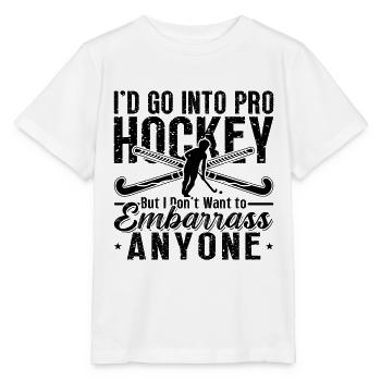 I'd Go Into Pro Hockey Floor Ball Hockey Player - Stanley/Stella MINI CREATOR Kids’ T-Shirt - white - Front - Maike (125cm)