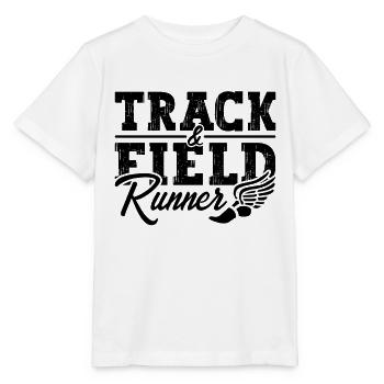 Track And Field Runner Sprinting Race Sprinter - Stanley/Stella MINI CREATOR Kids’ T-Shirt - white - Front - Maike (125cm)