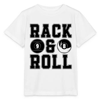 Rack & Roll Cue Sports Billiard Ball Pool Player - Stanley/Stella Kinder T-Shirt MINI CREATOR  - Weiß - Vorne - Maike (125cm)