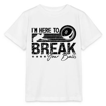 I'm Here To Break Your Retro Cue Stick Pool Player - Stanley/Stella Kinder T-Shirt MINI CREATOR  - Weiß - Vorne - Maike (125cm)