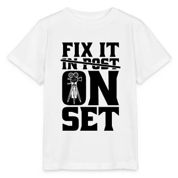 Fix It On Set Filmmaking Cinematographer Filmmaker - Stanley/Stella MINI CREATOR Kids’ T-Shirt - white - Front - Maike (125cm)