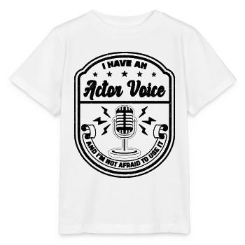 J’ai une voix d’acteur et des acteurs de voix d’annonceur - T-shirt bio MINI CREATOR Stanley/Stella Enfant - blanc - Devant - Maike (125cm)