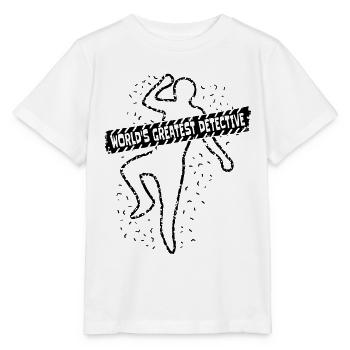 Le plus grand détective du monde Détective Sheriff Cop Détectives - T-shirt bio MINI CREATOR Stanley/Stella Enfant - blanc - Devant - Maike (125cm)