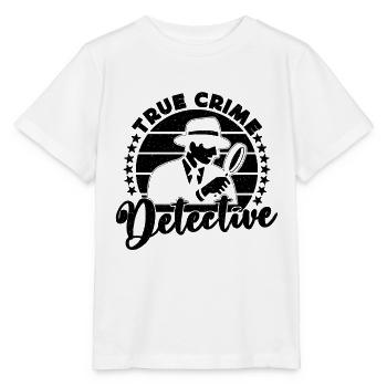 Détective True Crime Détective Retro Fingerprint Détectives - T-shirt bio MINI CREATOR Stanley/Stella Enfant - blanc - Devant - Maike (125cm)