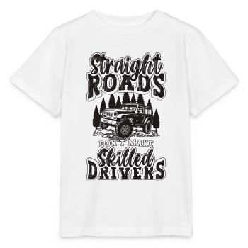 Straight Roads Don't Make Motocross Off-Road Racer - Stanley/Stella MINI CREATOR Kids’ T-Shirt - white - Front - Maike (125cm)