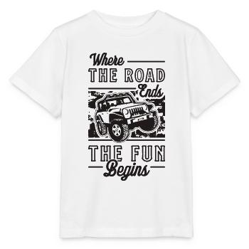 Where The Road Ends The Roadtrip Off-Road Racer - Stanley/Stella MINI CREATOR Kids’ T-Shirt - white - Front - Maike (125cm)