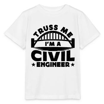 Truss Me Je suis un génie civil Ingénieurs civils - T-shirt bio MINI CREATOR Stanley/Stella Enfant - blanc - Devant - Maike (125cm)