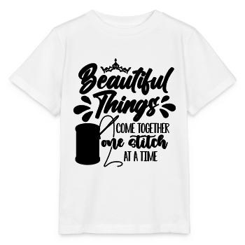 Beautiful Things Come Stitching Cross Stitch Lover - Stanley/Stella MINI CREATOR Kids’ T-Shirt - white - Front - Maike (125cm)