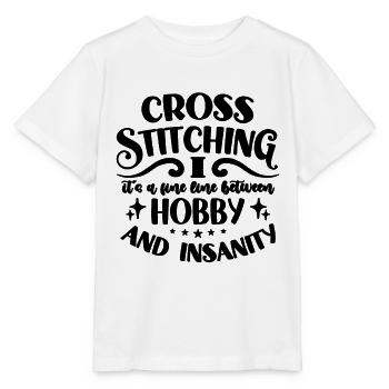 Cross Stitching It's A Fine Line Between Stitching - Stanley/Stella MINI CREATOR Kids’ T-Shirt - white - Front - Maike (125cm)