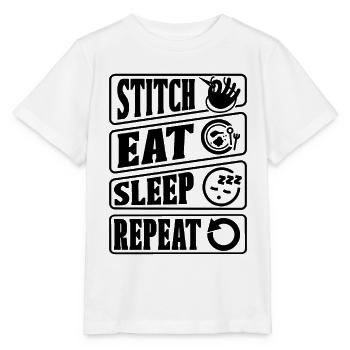 Cross Stitch Eat Sleep Repeat Sewing Stitching - Stanley/Stella MINI CREATOR Kids’ T-Shirt - white - Front - Maike (125cm)
