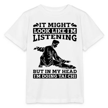 On dirait peut-être que je suis un amoureux du Tai Chi en méditation - T-shirt bio MINI CREATOR Stanley/Stella Enfant - blanc - Devant - Maike (125cm)