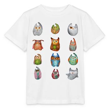 Eule Uhu Tier Waldtier Steinkauz Schleiereulen Fun - Stanley/Stella Kinder T-Shirt MINI CREATOR  - Weiß - Vorne - Maike (125cm)