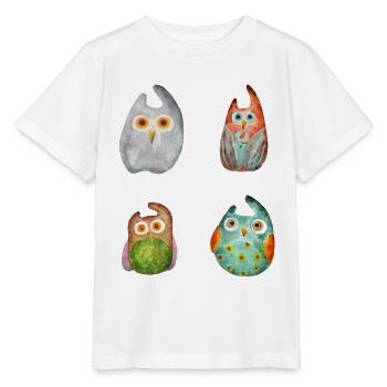 Owl Eagle Owl Animal Forest Animal Little Owl Barn Owl Fun - Stanley/Stella MINI CREATOR Kids’ T-Shirt - white - Front - Maike (125cm)