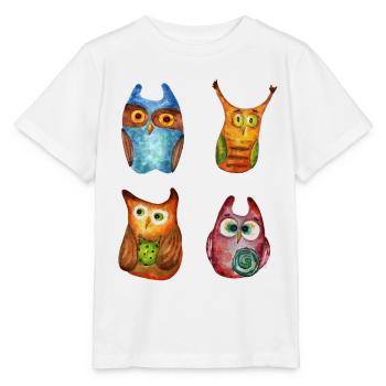 Ugle Ørn Ugle Dyr Skov Dyr Lille Ugle Barn Ugle Sjov - Stanley/Stella T-shirt MINI CREATOR til børn - hvid - Foran - Maike (125cm)