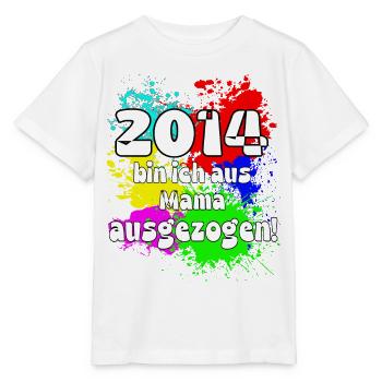2014 bin ich aus meiner Mama ausgeszogen - Stanley/Stella Kinder T-Shirt MINI CREATOR  - Weiß - Vorne - Maike (125cm)