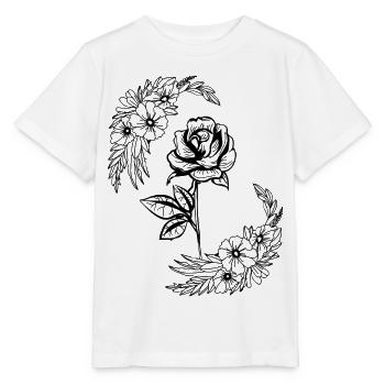 Rose, Fleurs - T-shirt bio MINI CREATOR Stanley/Stella Enfant - blanc - Devant - Maike (125cm)