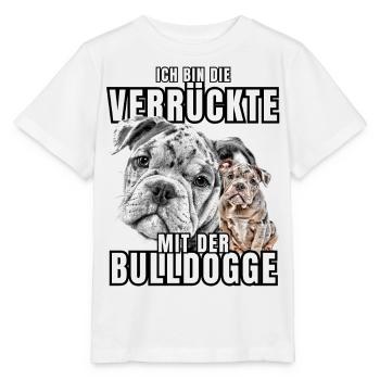 Je suis le FOU avec le chien bouledogue CHIENS - T-shirt bio MINI CREATOR Stanley/Stella Enfant - blanc - Devant - Maike (125cm)