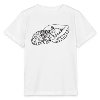 Oreiller de sommeil chat - T-shirt bio MINI CREATOR Stanley/Stella Enfant - blanc - Devant - Maike (125cm)