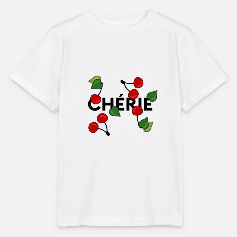 cherry „chérie“ Statement mit Kirschen - Stanley/Stella Kinder T-Shirt MINI CREATOR  - Weiß
