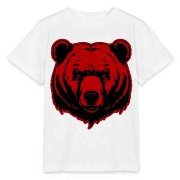 Beer Grizzly Hoofd - Stanley/Stella Kinder-T-shirt MINI CREATOR  - wit - Voor - Maike (125cm)