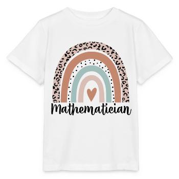 Mathématicien Rainbow Leopard Drôle de mathématicien - T-shirt bio MINI CREATOR Stanley/Stella Enfant - blanc - Devant - Maike (125cm)