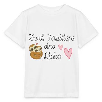 verliebte Faultiere - Stanley/Stella Kinder T-Shirt MINI CREATOR  - Weiß - Vorne - Maike (125cm)