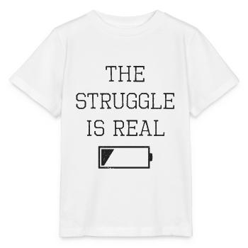 Battery empty saying - Stanley/Stella MINI CREATOR Kids’ T-Shirt - white - Front - Maike (125cm)
