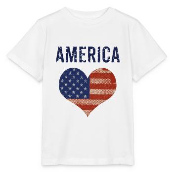 Amérique coeur - T-shirt bio MINI CREATOR Stanley/Stella Enfant - blanc - Devant - Maike (125cm)