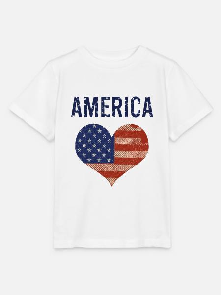 Amerika Herz - Stanley/Stella Kinder T-Shirt MINI CREATOR - Weiß