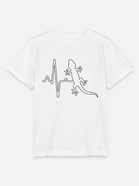 Eidechse Herzschlag - Stanley/Stella Kinder T-Shirt MINI CREATOR - Weiß
