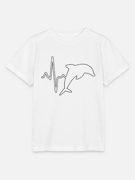 Delfin Herzschlag - Stanley/Stella Kinder T-Shirt MINI CREATOR - Weiß