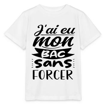 j'ai eu mon bac sans forcer - T-shirt bio MINI CREATOR Stanley/Stella Enfant - blanc - Devant - Maike (125cm)