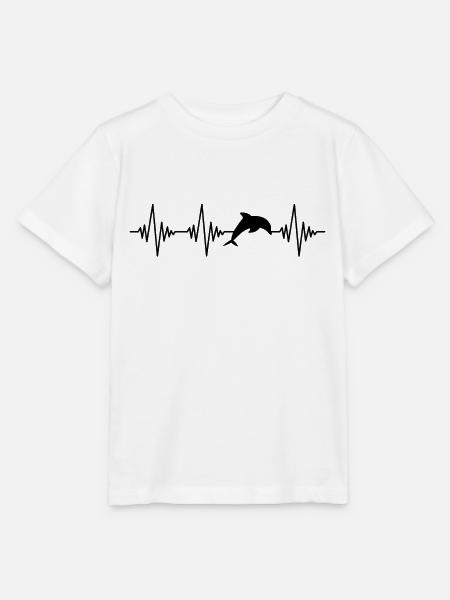 Delfin Herzschlag - Stanley/Stella Kinder T-Shirt MINI CREATOR  - Weiß