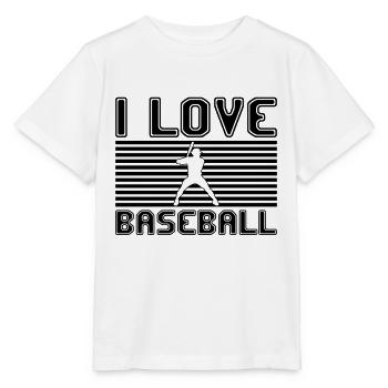 I love baseball - Stanley/Stella MINI CREATOR Kids’ T-Shirt - white - Front - Maike (125cm)