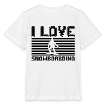 I love snowboarding - Stanley/Stella Kinder T-Shirt MINI CREATOR  - Weiß - Vorne - Maike (125cm)
