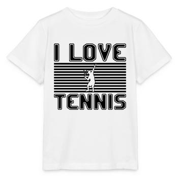 I love tennis - Stanley/Stella Kinder T-Shirt MINI CREATOR  - Weiß - Vorne - Maike (125cm)