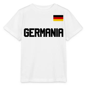 Maillot de l’Allemagne look GERMANIA avec drapeau - T-shirt bio MINI CREATOR Stanley/Stella Enfant - blanc - Devant - Maike (125cm)