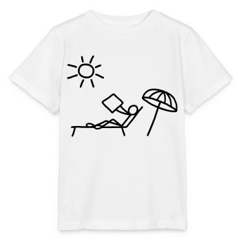Sonnenbad & Zeitung lesen - Stanley/Stella Kinder T-Shirt MINI CREATOR  - Weiß - Vorne - Maike (125cm)