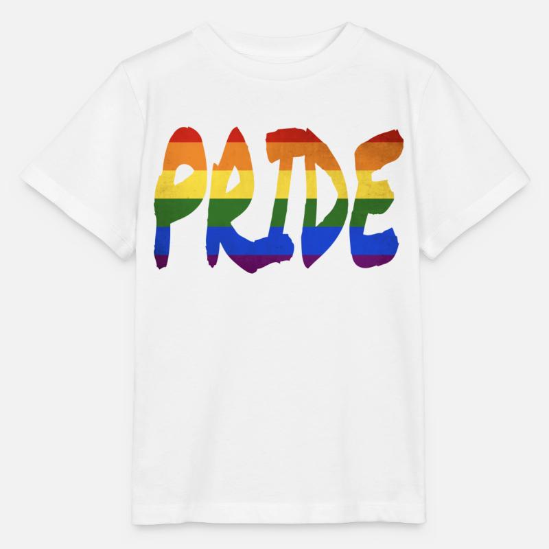 Lettrage LGBT+ Pride - T-shirt bio MINI CREATOR Stanley/Stella Enfant - blanc