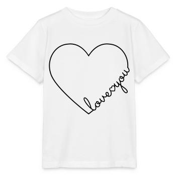 Je t'aime coeur aime ta ligne de coeur - T-shirt bio MINI CREATOR Stanley/Stella Enfant - blanc - Devant - Maike (125cm)