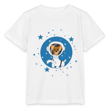 Little dog in space - Stanley/Stella MINI CREATOR Kids’ T-Shirt - white - Front - Maike (125cm)